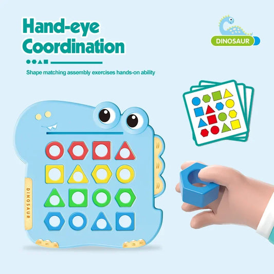 Dinosaur Pairs, Geometric Shapes, Matching Puzzle Toys, Enlightenment Thinking Training, Parent-child Interactive Board Game