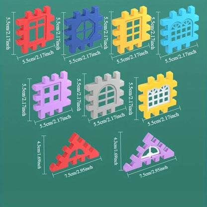 244-piece building block set, educational toys, creative cube building blocks with windows and walls, large size, random colors