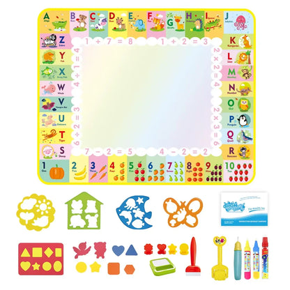 Coolplay Water Doodle Mat Coloring Drawing Mat with Reusable Magic Pens Montessori Painting Board Educational Toys Kids Gifts