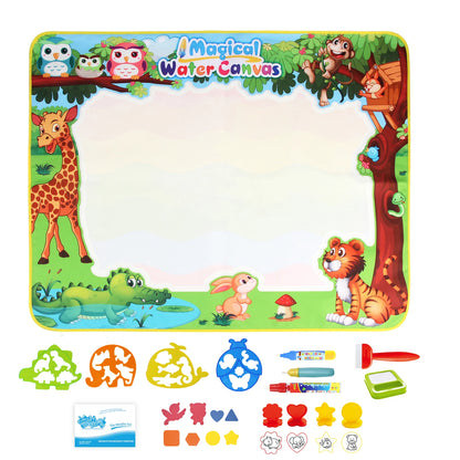 Coolplay Water Doodle Mat Coloring Drawing Mat with Reusable Magic Pens Montessori Painting Board Educational Toys Kids Gifts