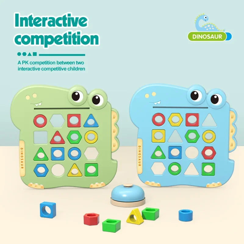 Dinosaur Pairs, Geometric Shapes, Matching Puzzle Toys, Enlightenment Thinking Training, Parent-child Interactive Board Game