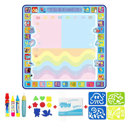 Coolplay Water Doodle Mat Coloring Drawing Mat with Reusable Magic Pens Montessori Painting Board Educational Toys Kids Gifts